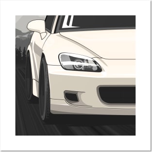 Honda S2000 AP1 Rolling - Platinium White Posters and Art